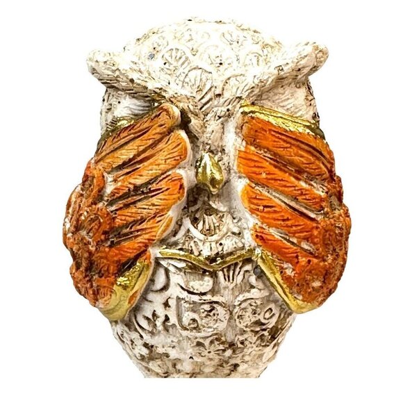 Decorative Owl Figurines Set - Orange and Gold - Picture 9 of 10